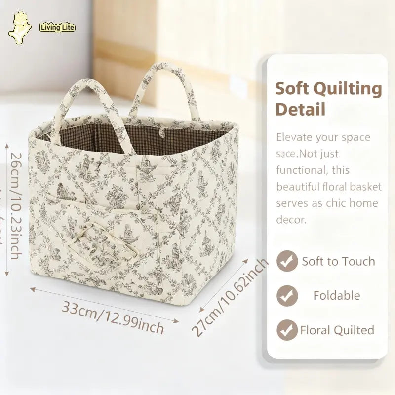 Floral Car Interior Storage Basket
