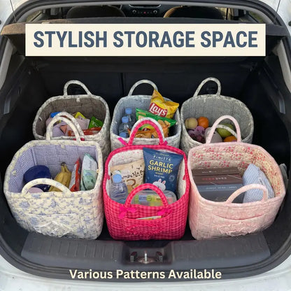 Floral Car Interior Storage Basket